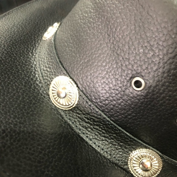 American Bison 100% cow leather Western, cowgirl,silvertone conchos, chin strap main image 4